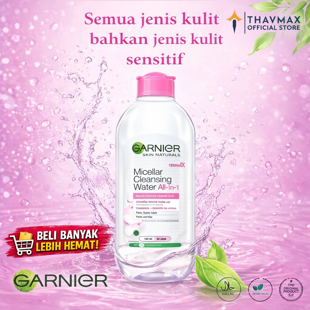 Garnier Clean Micellar Water 125ML-Pink | Make Up Remover