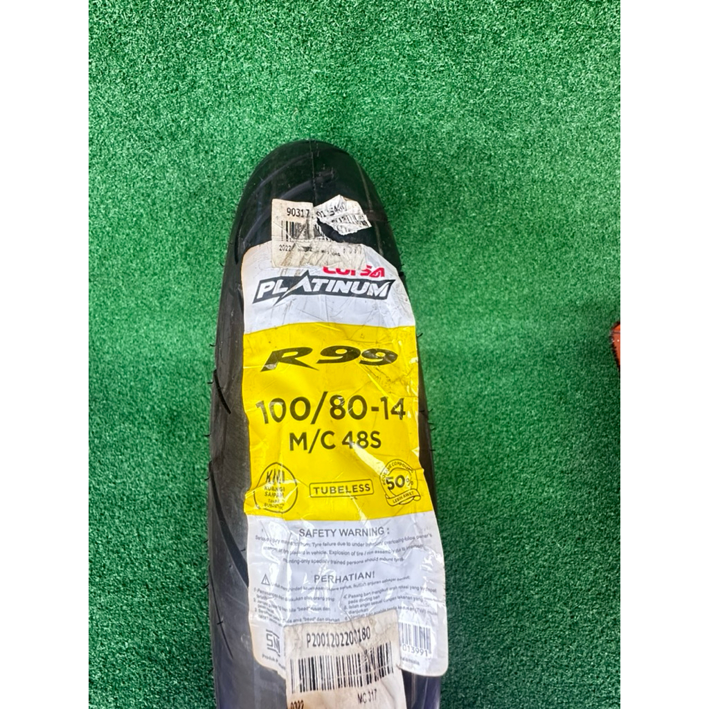 ban ring 14 100/80 tubles Corsa platinum R99 thn 2022