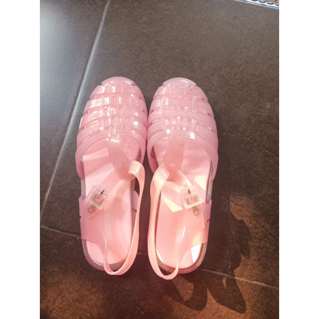 Melissa SEPATU SANDAL MINI warna pink sz 39 BAHAN JELLY PREMIUM dengan BOX DAN DUST BAG untuk Kualit