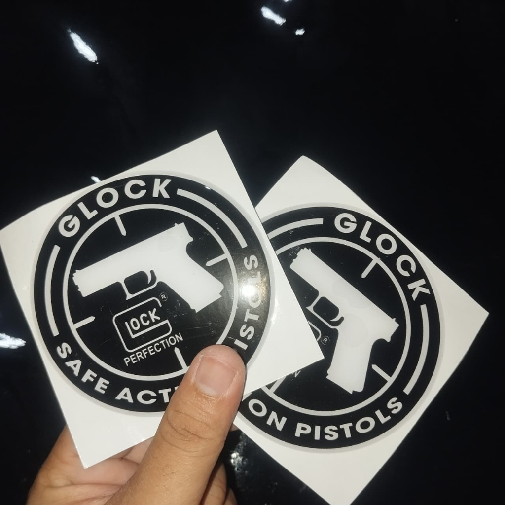 EMBLEM Karet Patch rubber logo tempelan Velcro AIRSOFT GLOCK