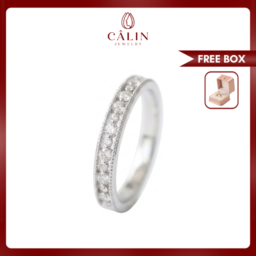 NATHALIE - Milgrain Gemstone Ring - Cincin Polos Nikah Kawin Tunangan Pasangan Couple Hadiah Kado Is