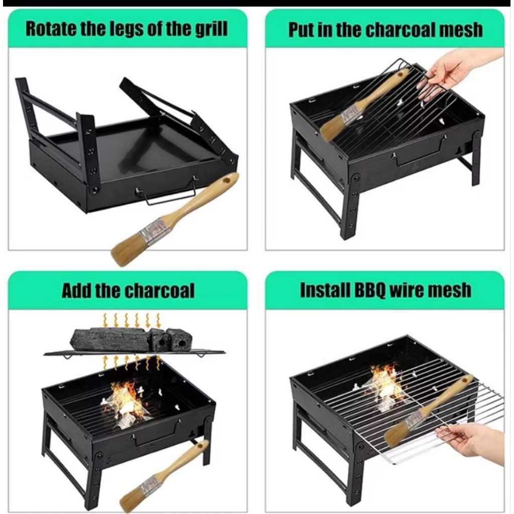 Alat Pemanggang Serbaguna Barbeque Bakaran Portable Arang Panggangan Portabel Sate Grill Bbq Ikan Ay