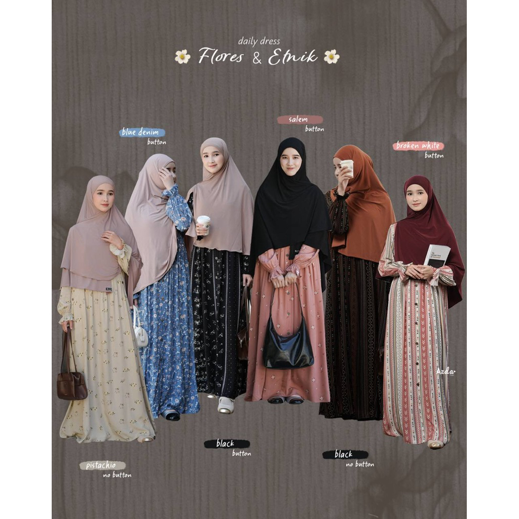 DAILY DRESS FLORES DAN ETNIK BY AZDA | GAMIS RAYON ADEM PREMIUM | DAILY DRESS RAYON AZDA | HOME DRES
