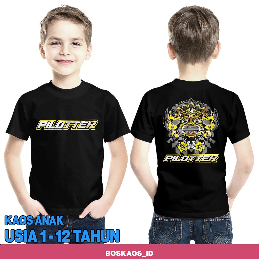 T-SHIRT BOSKAOS_ID Edisi "PILLOTER BARONG"100%PREMIUM /Kaos Anak/Perang Pilloter Genk/thermo king/ka