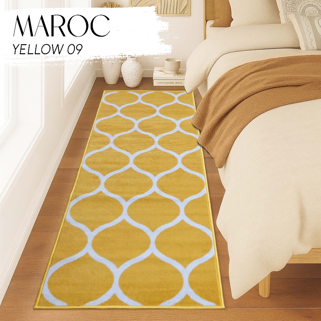MAROC Karpet 80x200 cm Y09 YELLOW Local, Karpet Lantai, Karpet Bulu