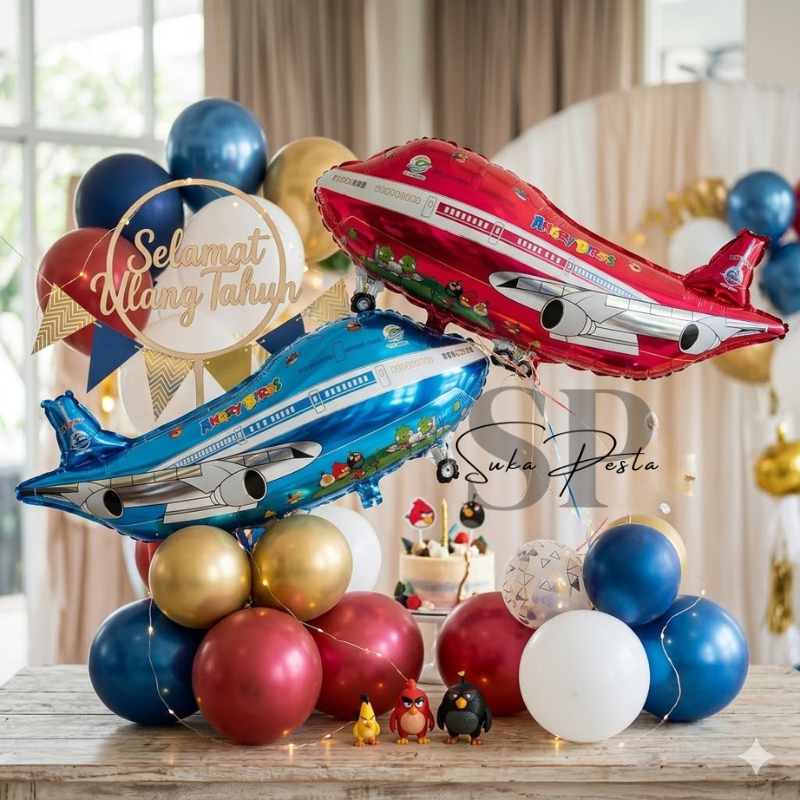 BALON FOIL PESAWAT ANGRY BIRD / BALON PESAWAT ANGRY BIRD / BALON ANGRY BIRD / BALON AIRPLANE / BALON