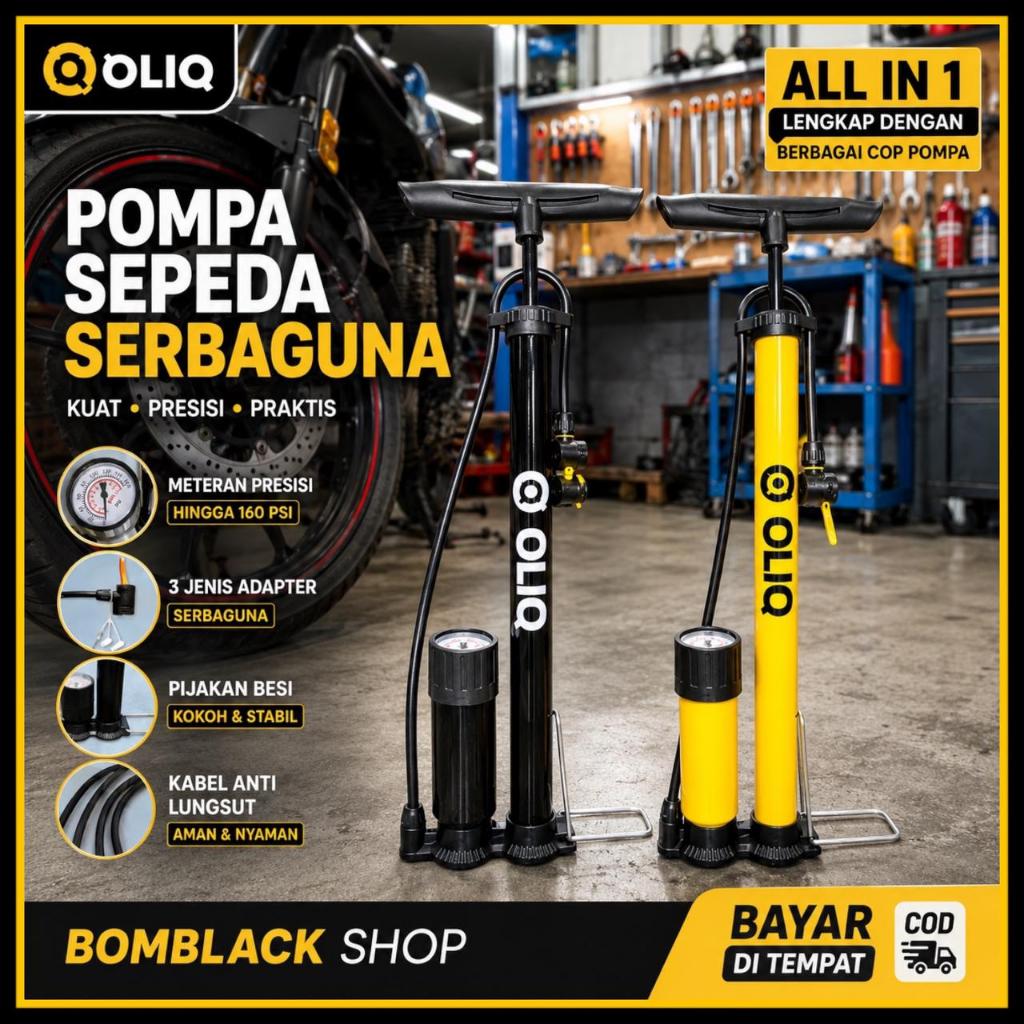 Pompa Ban Sepeda Stainless Model Tabung Kualitas Bagus Pompa Bola Motor dan Mobil