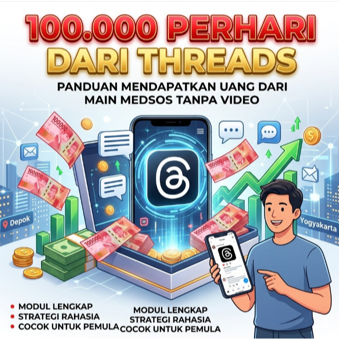 100.000 PerHari dari Threads - Panduan mendapatkan Uang dari main medsos tanpa video