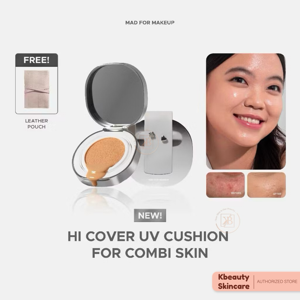 Mad For Makeup Pearlfect Cover Skin-Fit Cushion - Refill and Fullsize High Coverage Cushion for Comb