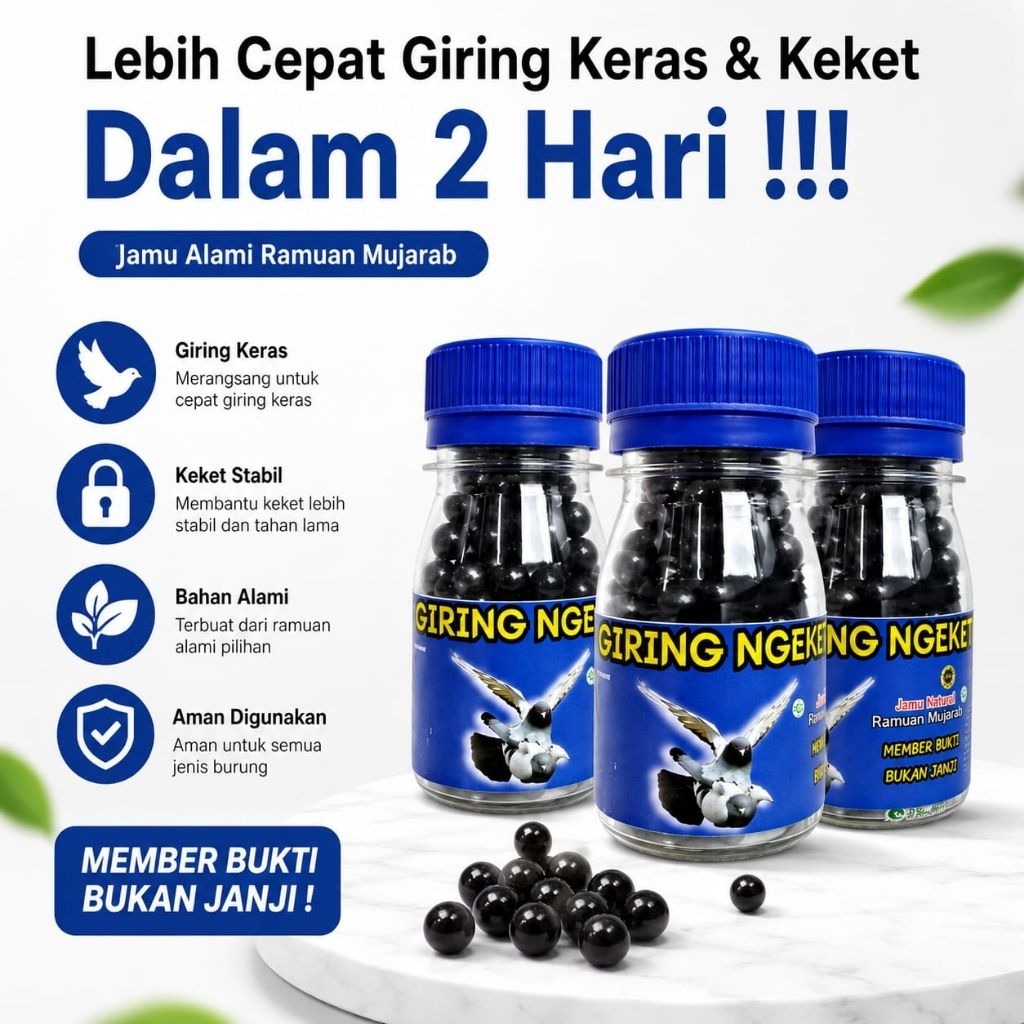 Jamu GIRING NGEKET Merpati Keras isi 50-120 Pil ginseng teki liur walet obat merpati cepat giring ke