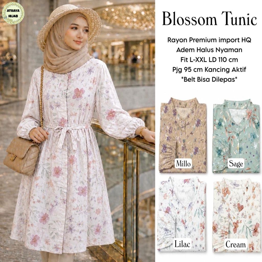 Baju Tunik Wanita Premium Blossom Tunik By Athaya Hijab