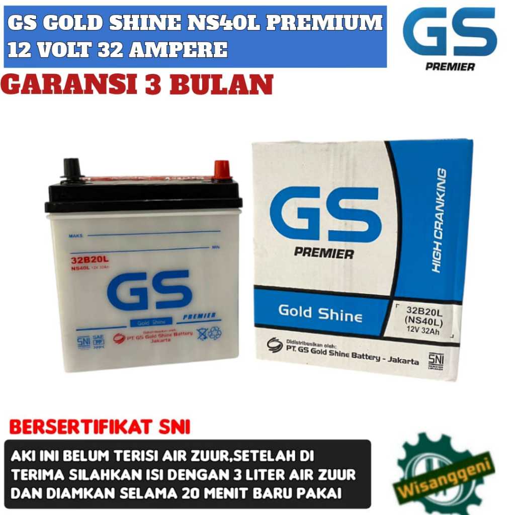 Aki Mobil Ayla/Agya/Calya/Sigra/Jazz/Ertiga/Brio/Karimun/Datsun go/Baleno GS Gold Shine Premium Ns40