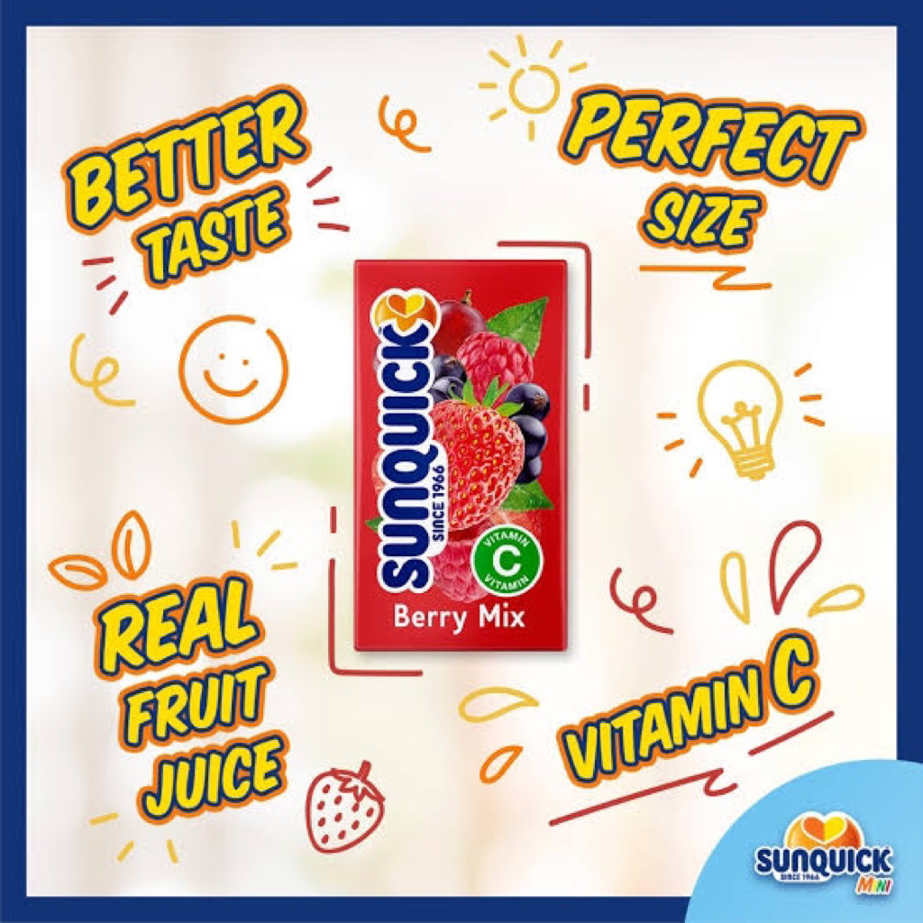 Sunquick Fruit Drink Mixed Berries 125ml Malaysia