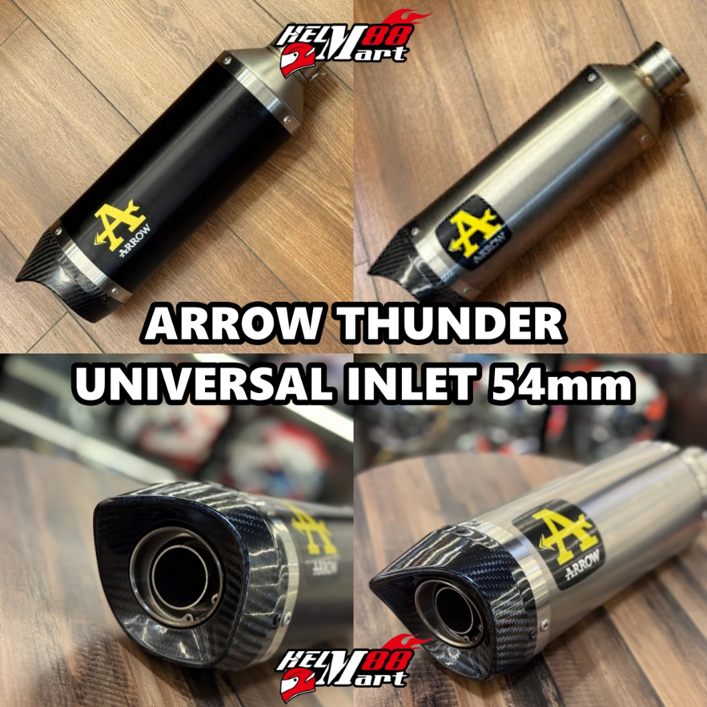 Knalpot ARROW THUNDER Universal Silencer Inlet 54mm Carbon End Cap Exhaust