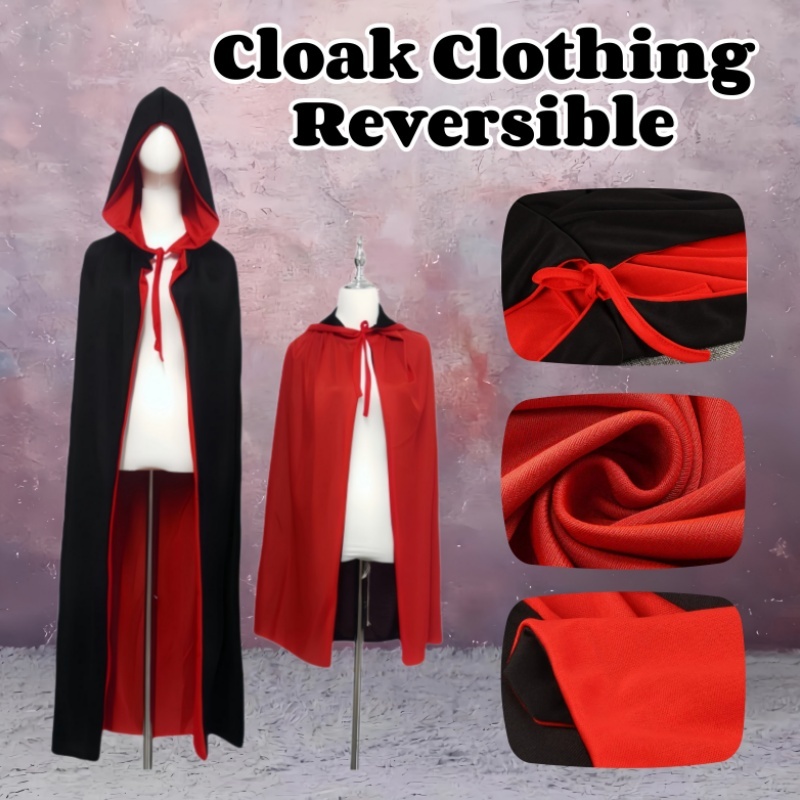 Kostum Jubah Halloween Pakaian acara Cosplay Jubah Kostum Jubah Halloween Jubah Hitam Polos Plus Hoo
