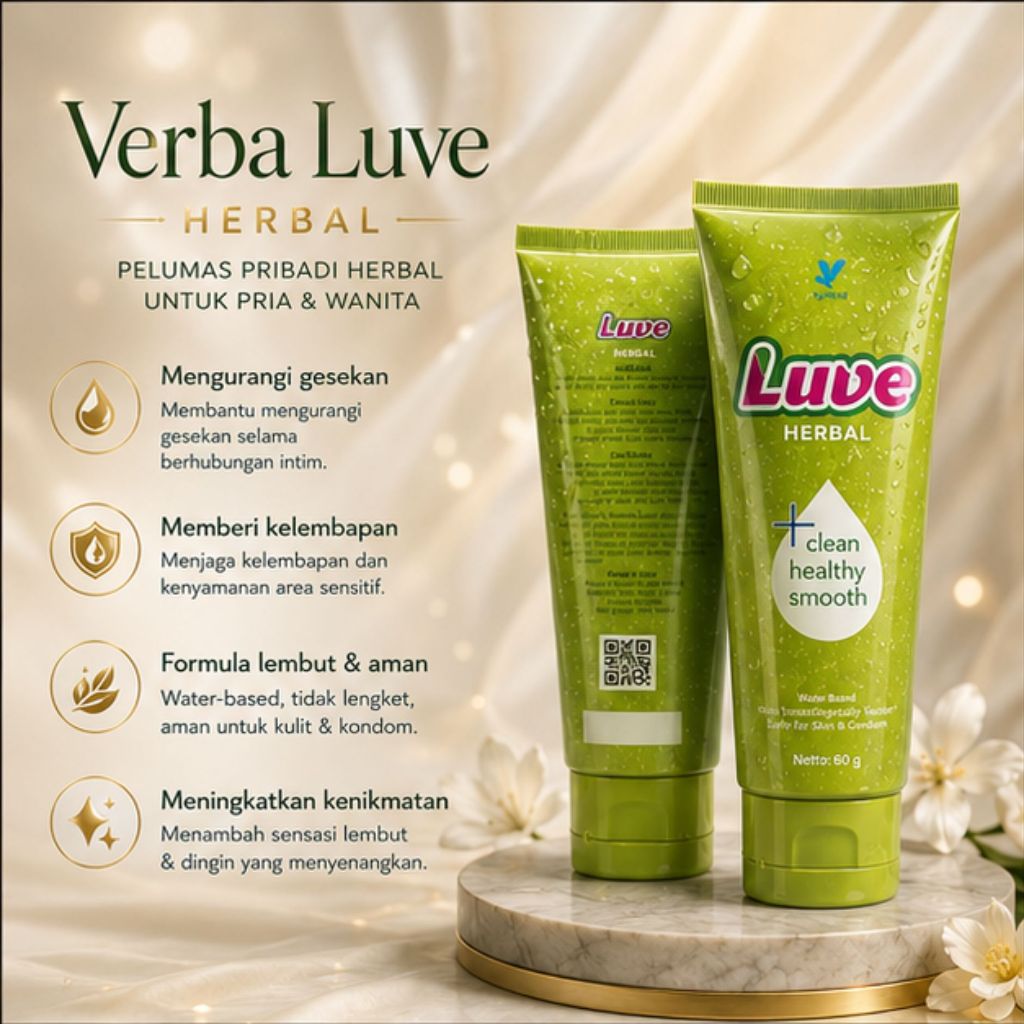Verba LUVE Pelumas Premium Aloe Vera Tekstur Halus Membantu Memberikan Kenyamanan Lebih