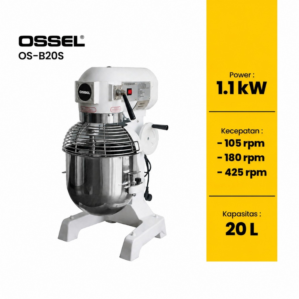 OSSEL Planetary Mixer 10Liter Mixer Roti B10 Liter Mixer  Adonan Kapasitas 10 Liter OSSEL