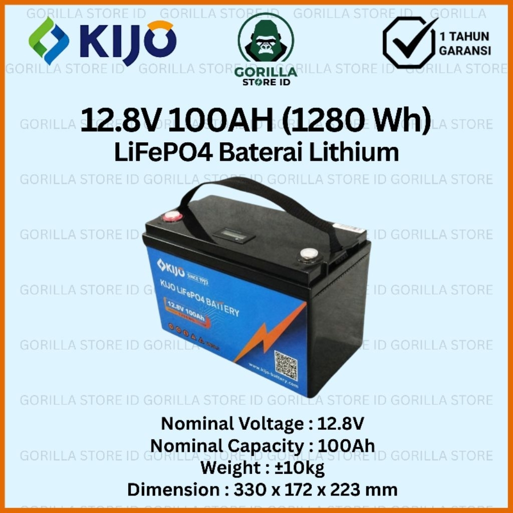 Baterai Aki Lithium KIJO 12.8V 100AH