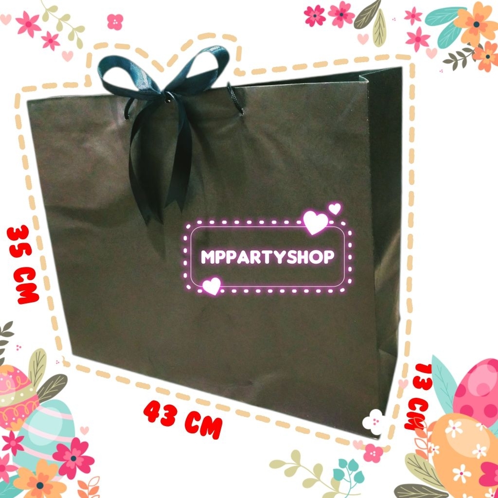 PAPER BAG HITAM POLOS BESAR//UKURAN JUMBO