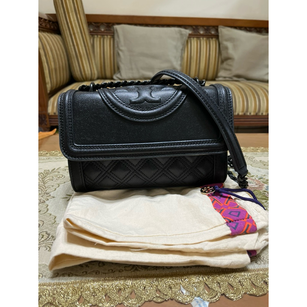 preloved tory burch fleming blackmatte caviar
