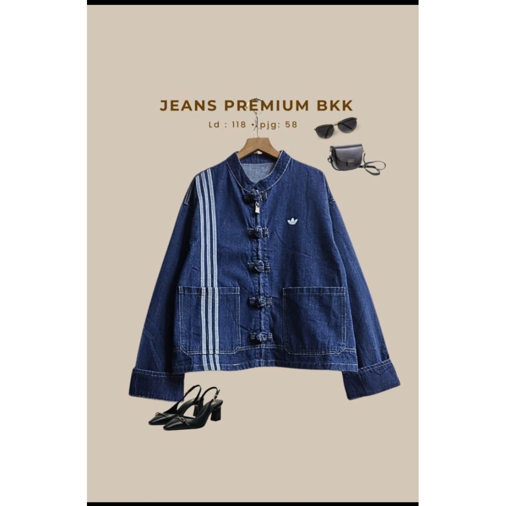 Real pic ORIGINAL dan TERMURAH Jaket Jeans Jumbo Bangkok PREMIUM Butik / Jaket Jeans tebal PREMIUM I
