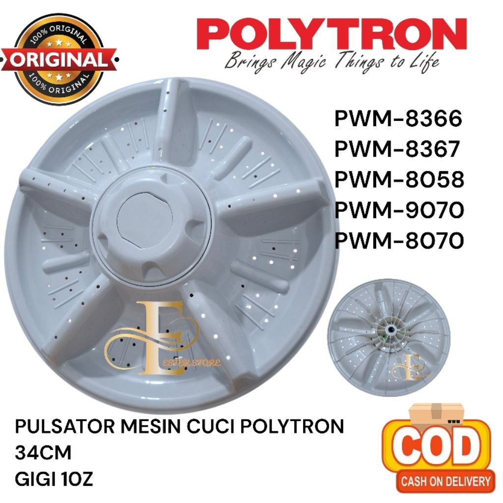 Pulsator mesin cuci Polytron 2 tabung PWM-8366 PWM'-8367 PWM-8058 PWM-9070 PWM-8070 pulsator polytro