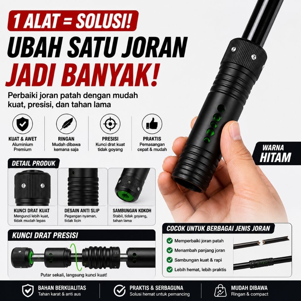 handle joran multifungsi sambung joran alat pancing sambung pangkal joran handle joran universal ala