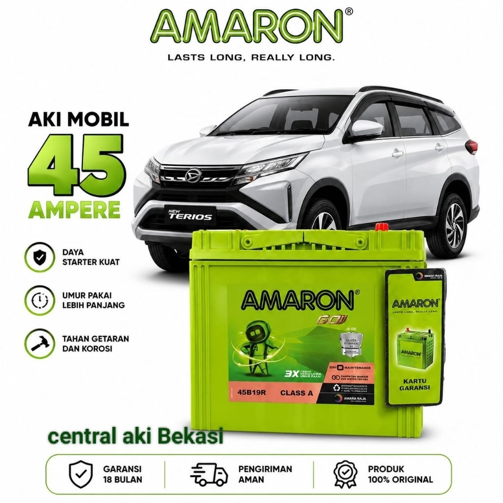Aki Amaron original NS 60R 45 Amper aki mobil Rush Terios apv grandmax Aki kering