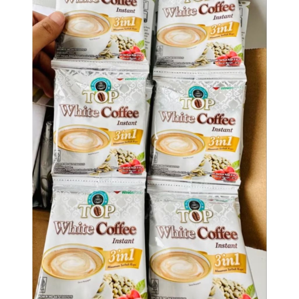 Top White Coffee 1 Renceng isi 12 Sachet