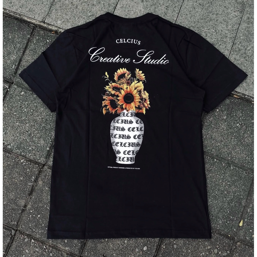 (FREE PAPPER BAG) TSHIRT CELCIUS SUN FLOWERS MIROR 1:1 KAOS CELCIUS PREMIUM