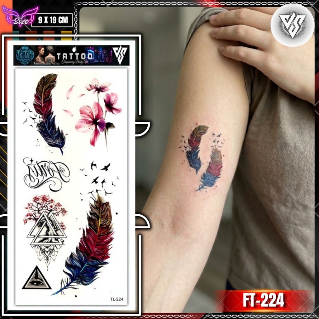[TL-224] Tato Temporer Temporary Tattoo Bulu