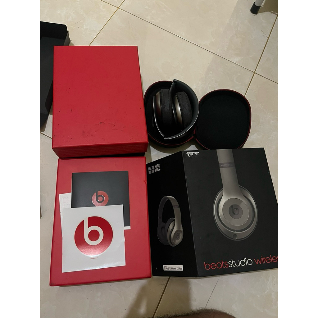 Beats Studio Wireless Original Bluetooth Headphone Fullset Minus Busa