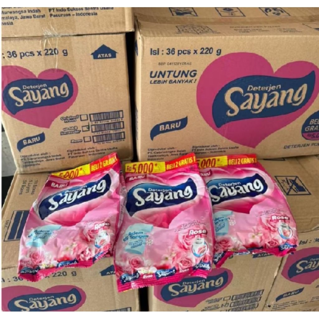 Detergent Sayang 1 Dus 36 Pcs x 220gr