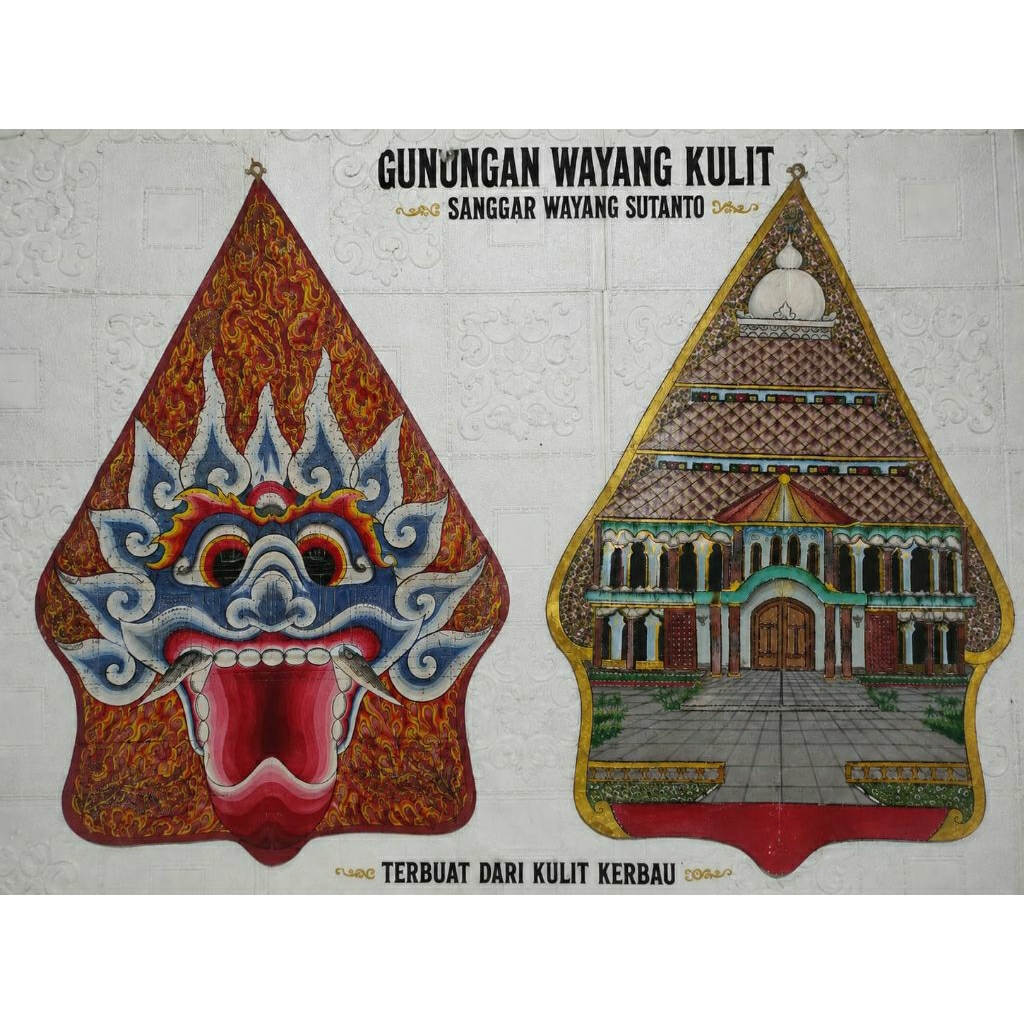 Wayang kulit handmade - Gunungan masjid, kulit kerbau