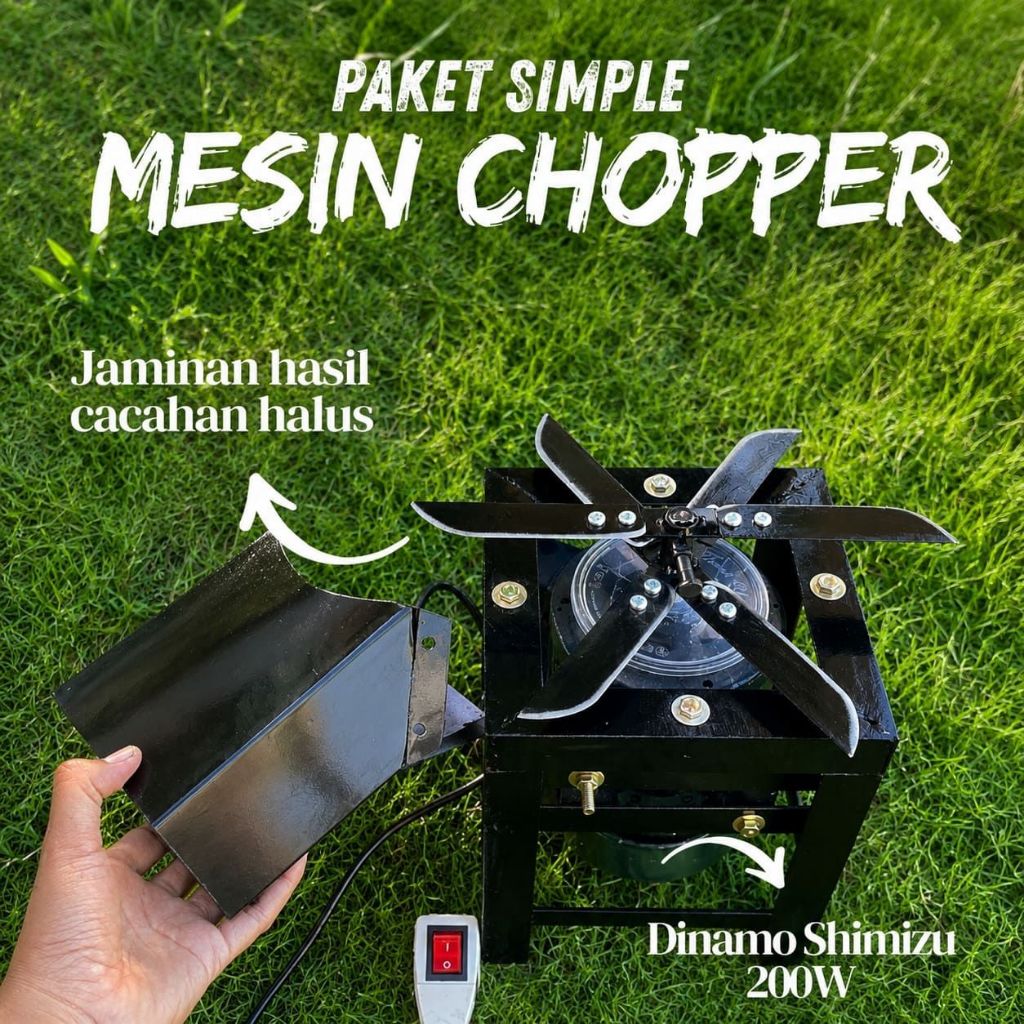 Mesin Choper / Pencacah Pakan Ternak (1 Paket Lengkap) tanpa ember