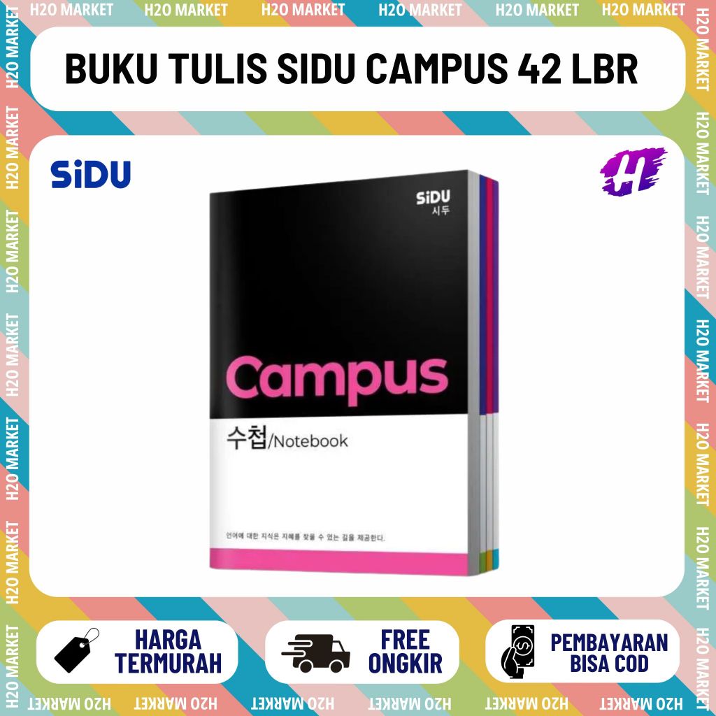 [H2O] Buku Tulis SiDU Campus 42 Lembar ( 1 Pak = 5 Buku )