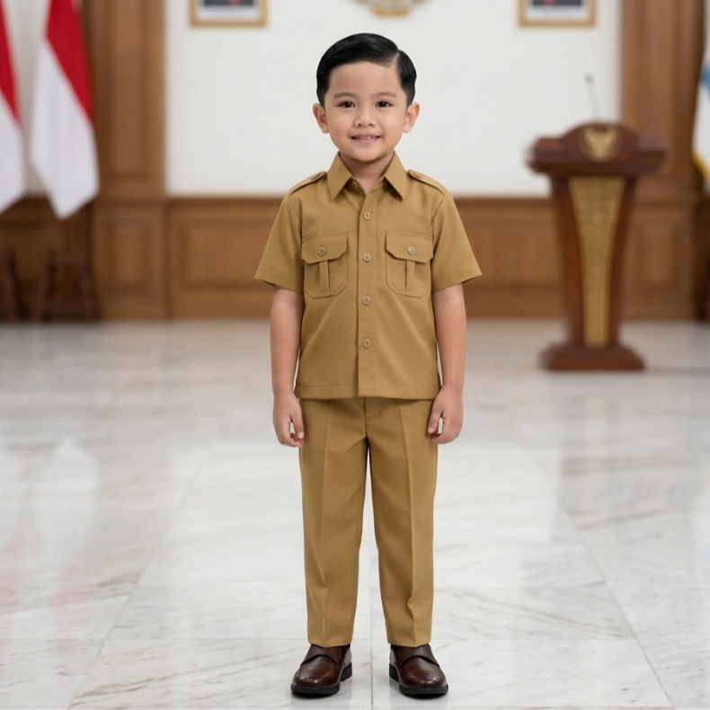 TERBARU SERAGAM PNS VERSI JUNIOR/SERAGAM PROFESI ANAK/SERAGAM PNS JUNIOR/KOSTUM PHOTOSHOOT ANAK