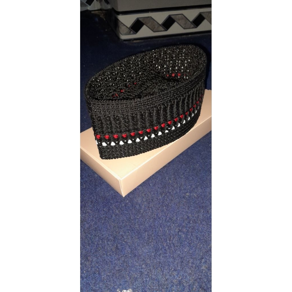 songkok/peci/kopyah rajut santri gradasi hitam