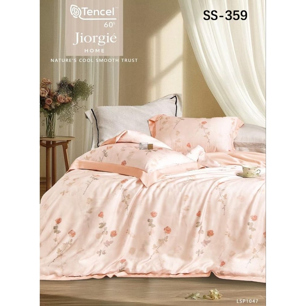 Sprei 200x200x40 dan bedcover 240x240 sutra organik 60s