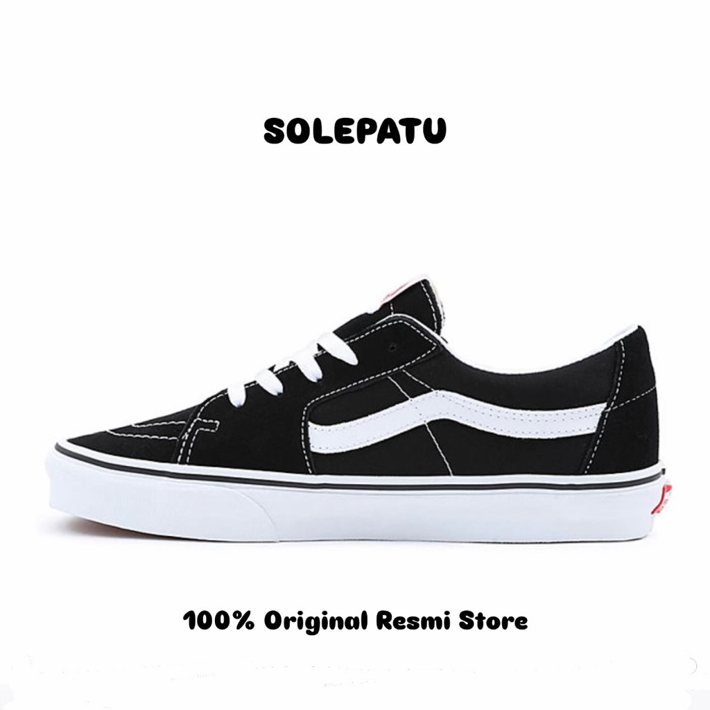 Vans Sk8 Low Black White (Original Resmi)