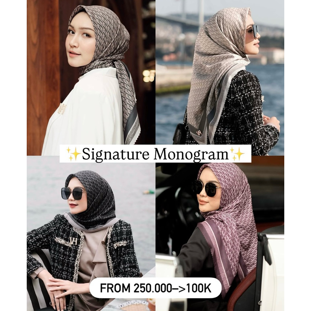 Vanilla Hijab SALE - Signature Monogram Delarosa