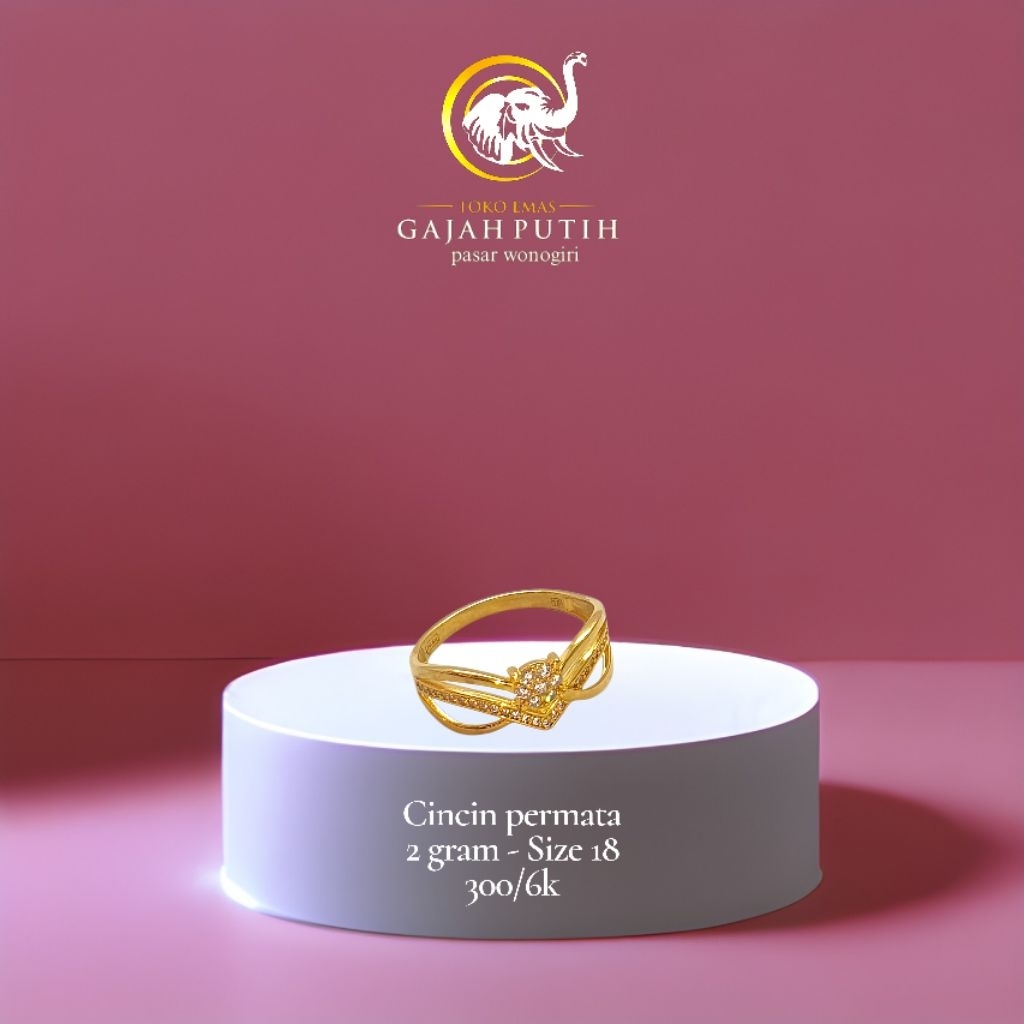 Cincin emas permata 2 gram