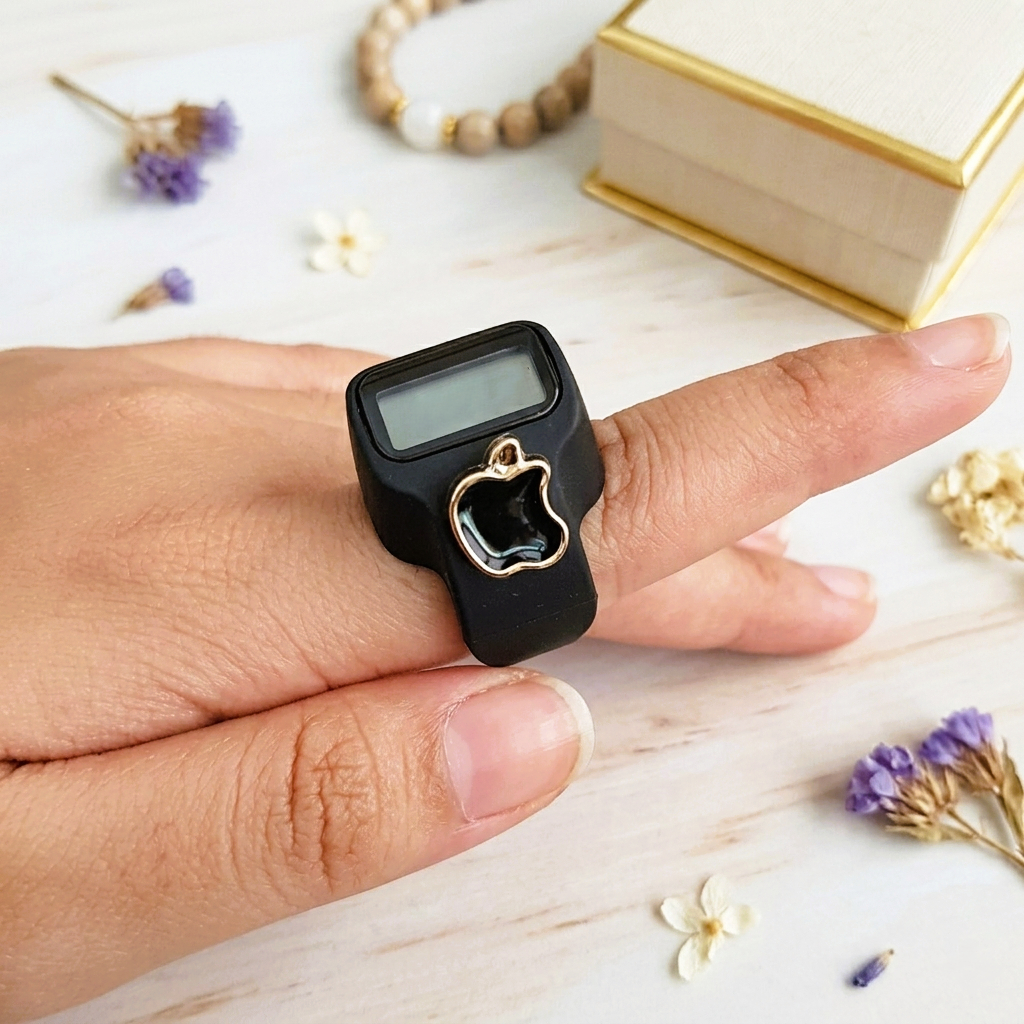 NURMECCA - Tasbih Digital Mini LED Cincin Tasbih Cantik Premium Penghitung Dzikir Tasbih Cincin Hias