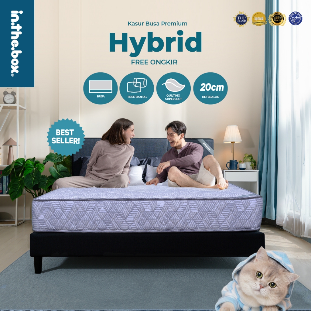 Kasur Busa IN THE BOX HYBRID - FREE Bantal | Ukuran 90x200, 100x200, 120x200, 140x200, 160x200, 180x