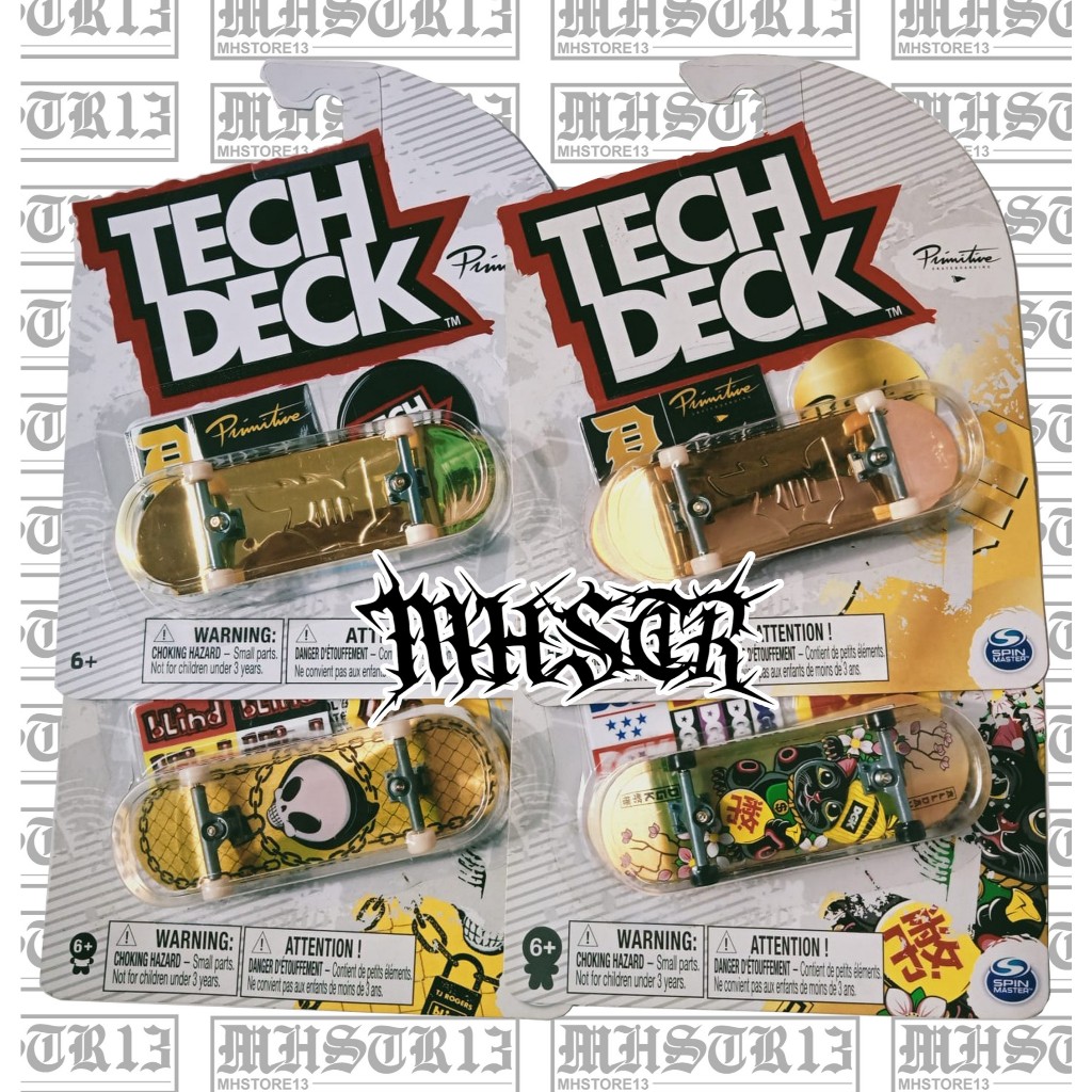 Tech Deck Fingerboard Gold Primitive, DGK, etc. Free sticker Random