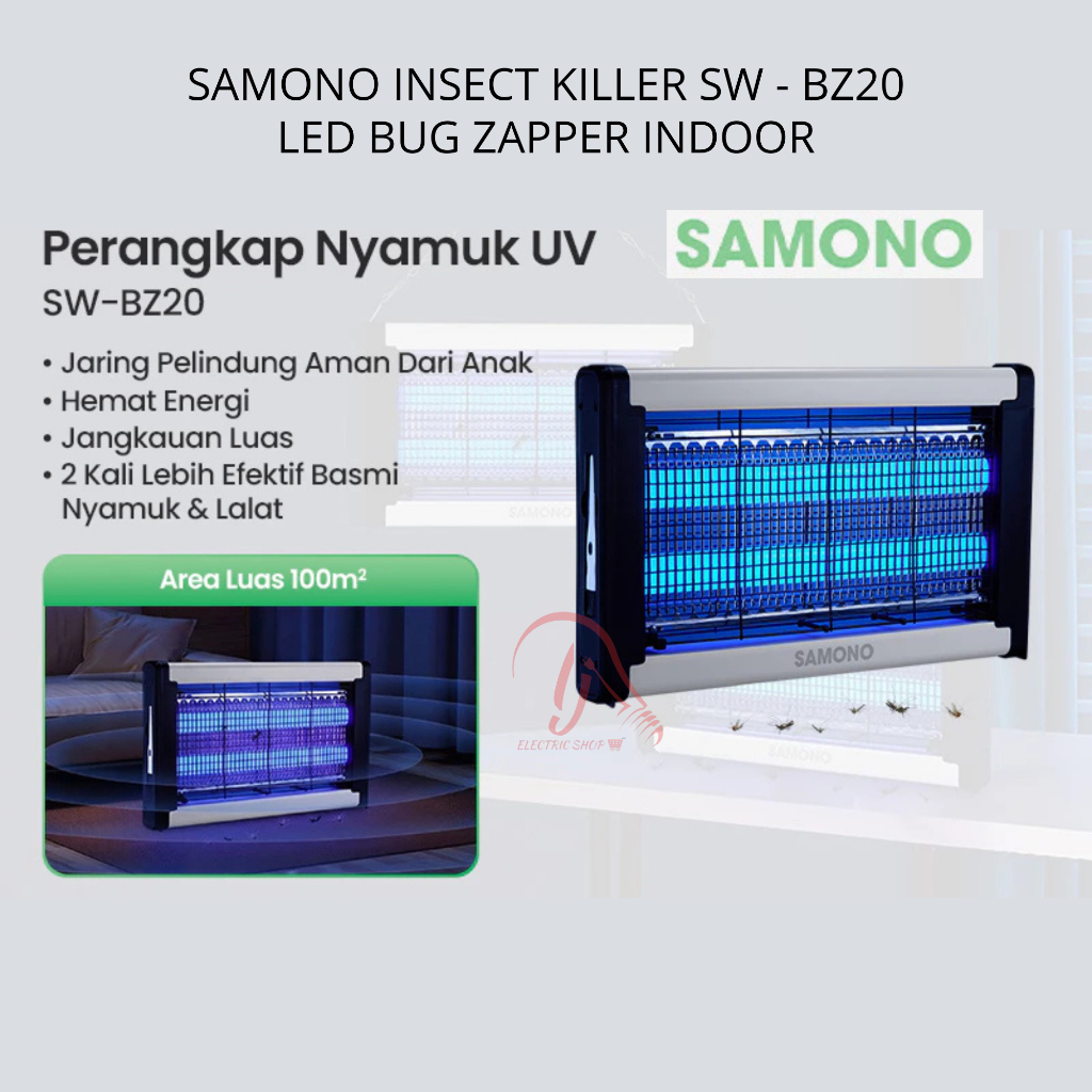 SAMONO PERANGKAP NYAMUK SERANGGA BLUE LIGHT 2 LAMPU LED MASQUITO KILLER LAMP SAMONO INSECT KILLER LA