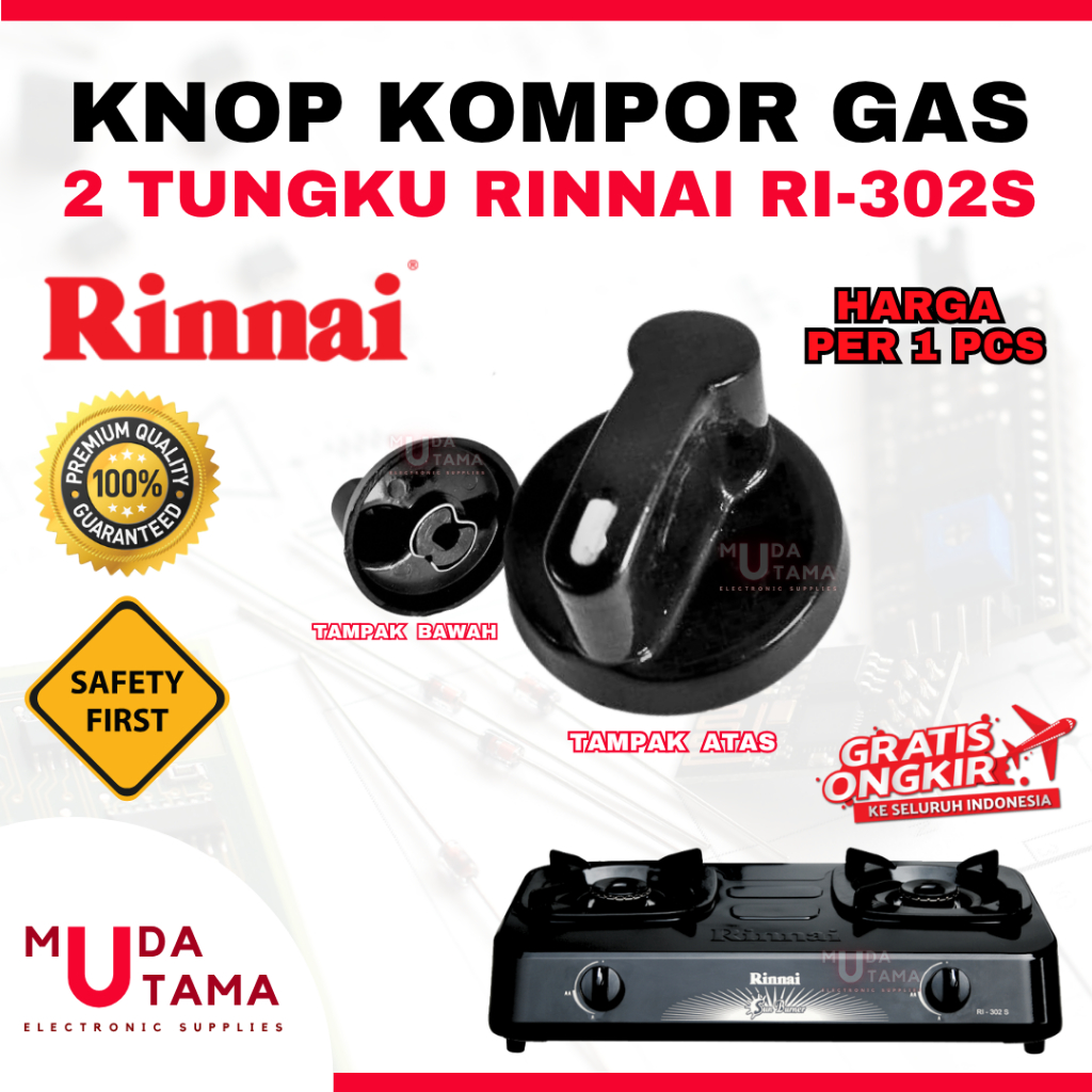 Knop Kompor Gas RINNAI RI-302S - Putaran Kompor Gas RINNAI RI-302S - Sparepart Kompor Gas RINNAI RI-