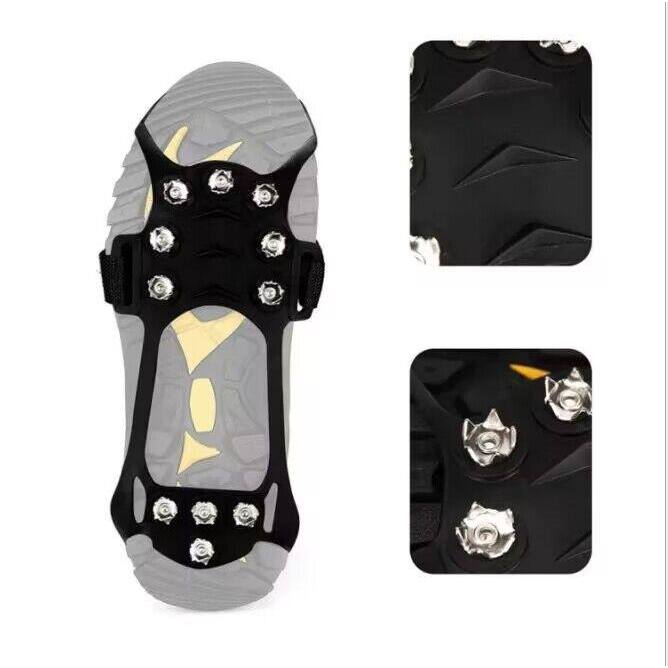 Alat Anti Slip Sepatu 11 Gerigi Karet Elastis untuk Jalan Salju Licin Anti slip sepatu Cover sepatu 