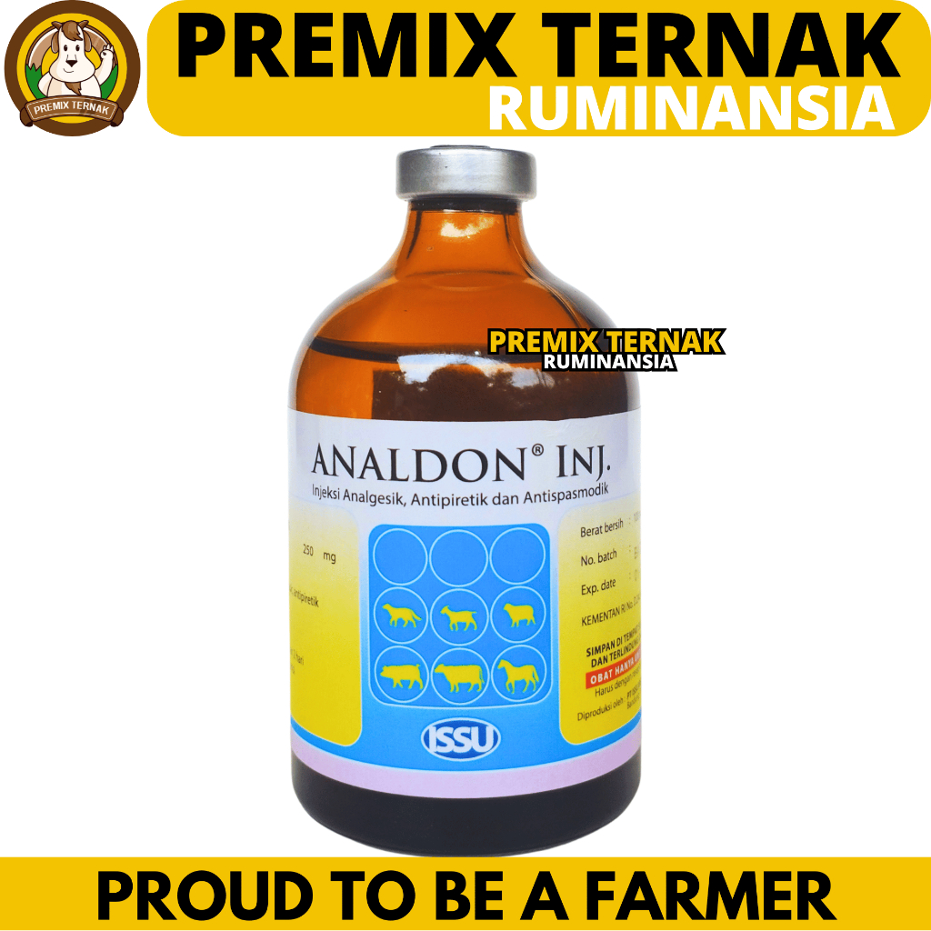 ANALDON 100 ML ISSU - Obat Hewan Pereda Sakit Demam Analgesik Antipiretik Ternak Sapi Kambing Kerbau