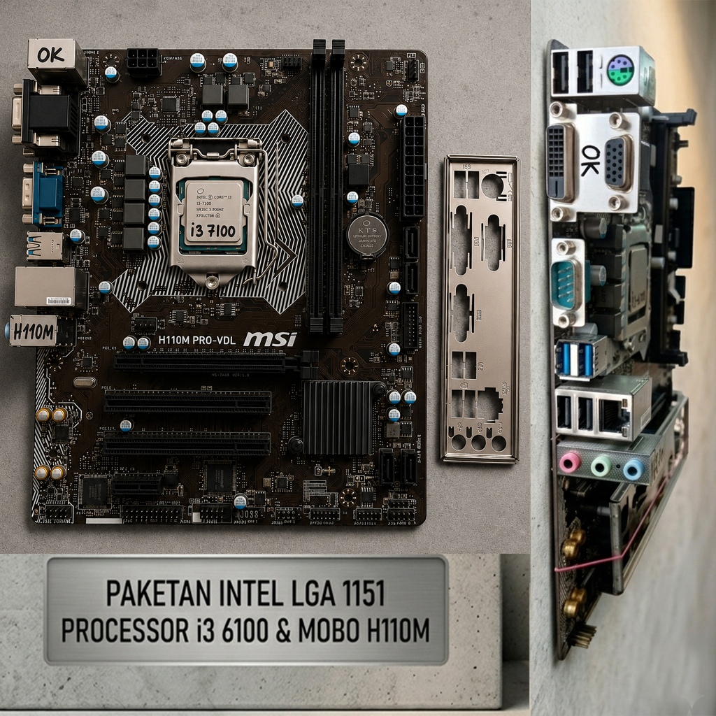 Paketan 1151. i3 6100. MSI H110M. FAN. Gen 6.
